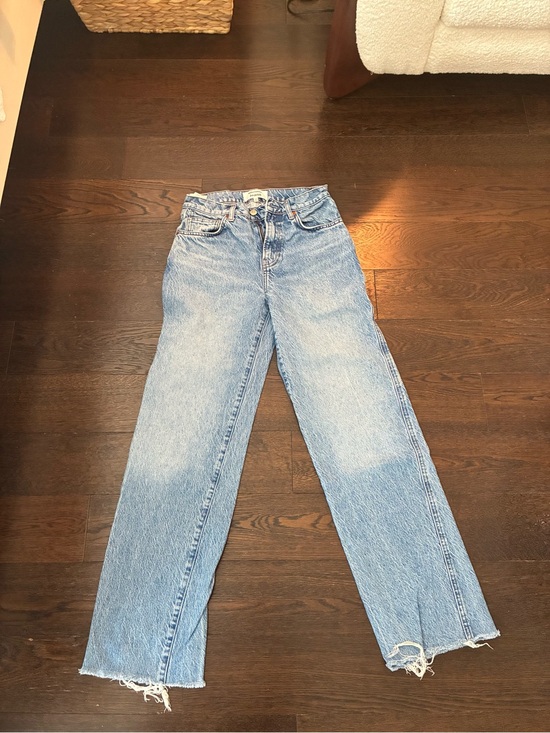 Reformation Denim - Reformation Light Blue Washed Wide-Leg Jeans